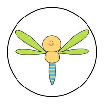 30 Cute Dragon Fly Envelope Seals Labels Stickers 1.5&quot; Round - £5.78 GBP