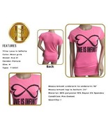 Rue 21 T-Shirt Love is Infinite Pink Crew Neck Cap Sleeves Top M - £14.19 GBP