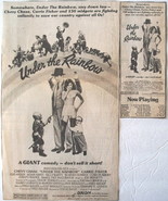 UNDER THE RAINBOW ~ Carrie Fisher, Vintage Movie Ads from 1981 ~ ADVERTI... - $110.04 MXN