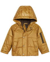 S Rothschild &amp; Co Infant Boys Solid Bubble Hooded Jacket,Mustard Size 18 Months - £22.30 GBP