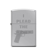 Zippo Lighter - I Plead The 2nd High Polish Chrome - 853673 - $643.14 MXN