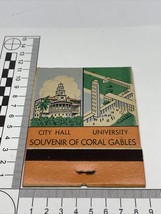 Rare Vintage Giant Feature Matchbook Front Strike Souvenir Of Coral Gables   gmg - £77.68 GBP