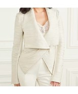 Marciano by Guess Shayna Drape Leather Jacket White Leather Jacket NWT - $4,556.61 MXN