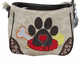 HW Collection Dog Paw Print Handbag Small Crossbody Bag Shoulder Purse Women Wes - £26.20 GBP