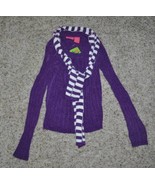 Girls Sweater 2 Pc Sugar Purple &amp; White Long Sleeve &amp; Scarf Set $36-size 14 - $14.85