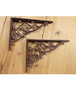 2 Antique Style Shelf Brace Wall Bracket Cast Iron Brackets Vine Garden ... - $23.99