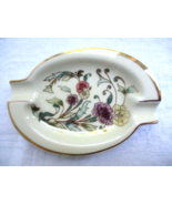 Zsolnay Hungary Hand Painted Personal Ash Tray Gilded Colorful Cornflowers - £14.83 GBP