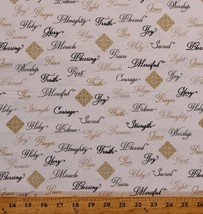 Cotton Christian Words Christianity Faith Hope Fabric Print by the Yard D766.74 - £9.79 GBP