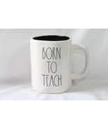 Teacher Crate (new) BORN TO TEACH - WHITE MUG W/ BLACK INTERIOR - 20 OZ. - £18.94 GBP
