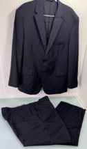 Jos A Bank Traveler 2 Piece Suit 48R 43X27.5 Men Black Wool 2 Button Dou... - $69.27