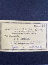 VTG 1963 Southern Pacific Club Paid Dues Paper Ephemera - $6.00