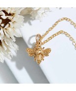 Bronze Bee Necklace with Gold Fill 18 Inch Chain - $824.71 MXN