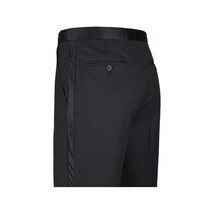 Men Renoir Tuxedo Two Button Notch Formal Satin Lapel Classic Fit 201-1 Black image 4
