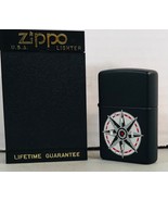 Vintage MARLBORO Cigarettes Promo Compass Zippo Lighter Black Matte MINT - £20.93 GBP