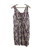 MERONA WOMEN&#39;S PURPLE FLORAL PRINT SLEEVELESS DRESS SIZE XXL - $8.21