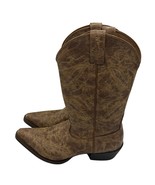 Justin 107JR Brown Leather Western Cowboy Boots Kids Size 5D - £37.54 GBP