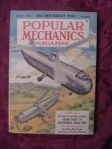 Popular Mechanics Magazine March 1952 Helicopters Sixth Sense 52 Ford Sports Car - £6.77 GBP