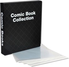 Comic Book Storage Album Binder Pages Case Organizer Rings Snap Black Holds 50 - £30.66 GBP