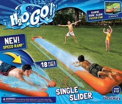 H2O Go Water Slider 18&#39; Outdoor Inflatable water Slip Slide Summer Toy B... - £19.50 GBP