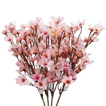 4Pcs Artificial Cherry Blossom Flower, Silk Peach Flowers Fake Plants Arrangemen - £26.36 GBP