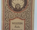 September 1926 Circuilar - Weston Radio Instruments - Guide and Specific... - £25.47 GBP