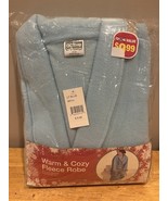 Vintage Fleece Robe Women’s Light Blue Active Knitwear One Size 44” Poly... - $40.43 CAD