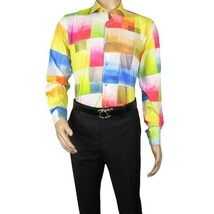 Men's AVM Rhine Stone Digital Print Shirt Cotton Turkey Slim Fit 19419-01 Multi image 8