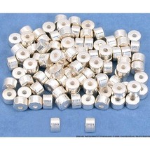 100 Antique Silver Tone Spacer Beads Jewelry Beading - £6.85 GBP