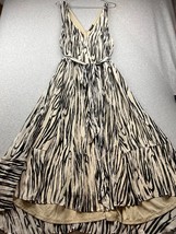 LANE BRYANT Midi High waist Women Size 26 Sheer Zebra print sleeveless v- neck - £38.53 GBP