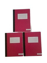 (3) Yobi Composition Book Pink College Ruled  100 sheet 9.25 x 7.5 inches  - £5.56 GBP