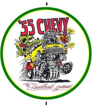 &#39;55 Chevy 14&quot; Round Laser Cut Metal Sign - $69.16 CAD