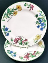 Oneida Majesticware Dinner Plates 10 3/4&quot; Geranium Flowers Romantic Regency - £15.50 GBP