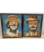 Emmett Kelly Clown Paint by Number Framed Pictures 2 Total Mid Century M... - £15.40 GBP