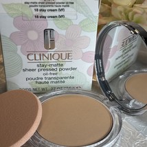 Clinique Stay-Matte Sheer Pressed Powder - 18 Stay Cream (VF) - FS NIB F... - $25.69