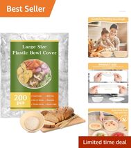 200 BPA-Free Bowl Covers - Reusable Elastic Shower Caps for Sourdough Ba... - $18.76