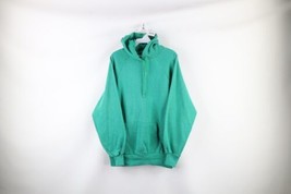Vintage 60s Streetwear Mens Medium Faded Blank Hoodie Sweatshirt Kelly Green USA - £94.92 GBP