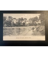 Victorian Era RPPC B&amp;W Postcard -  Feeding The Swans - $3.55
