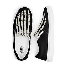 Elliz Skeleton Foot Unisex Slip-on Skater Shoes - Goth Skateboarding Sneakers - £71.84 GBP