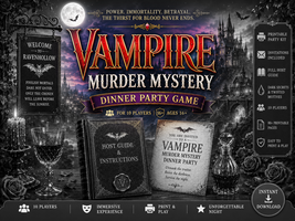 VAMPIRE Murder Mystery dinner party game download. Instant Download. | P... - $16.95