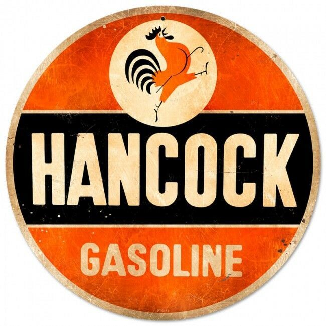 Primary image for Hancock Gasoline Metal Sign 14" Round
