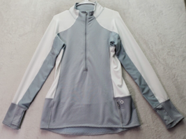 Athleta Activewear Jacket Womens Large Gray White Polyester Long Sleeve ... - $32.38
