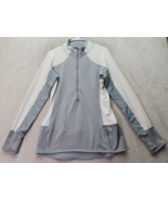 Athleta Activewear Jacket Womens Large Gray White Polyester Long Sleeve ... - £25.40 GBP