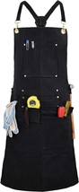 Woodworking Shop Apron with 10 Pockets FR Waxed Canvas Work Apron - Flame Retard - £37.56 GBP