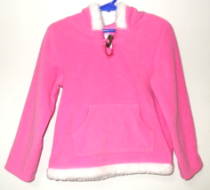 Carters Pink Fleece Long Sleeve Hooded Top Girls Size 4 - $7.95