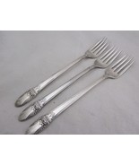 3 - 1847 ROGERS BROS First Love 7 3/4&quot; Grille Forks Silverplate flatware - £7.47 GBP