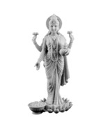 LAKSHMI STATUE 10&quot; Hindu Indian Wealth Goddess White Marble Finish Resin... - $1,196.15 MXN