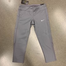 NWT Nike CD8214-056 Women&#39;s Power Racer Training Crop Tight DRI-FIT Grey... - $32.95