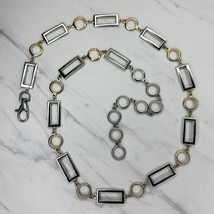 Geometric Silver and Gold Tone Metal Chain Link Belt Size Medium M Large L - £15.77 GBP
