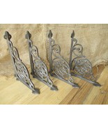 4 Cast Iron Crossed Pistol Brackets Garden Braces Shelf Brackets RUSTIC ... - $38.99