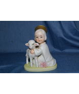 Homco Holy Shepherd With Lamb Figurine 5605 Angel Sheep Home Interiors &amp;... - £7.18 GBP